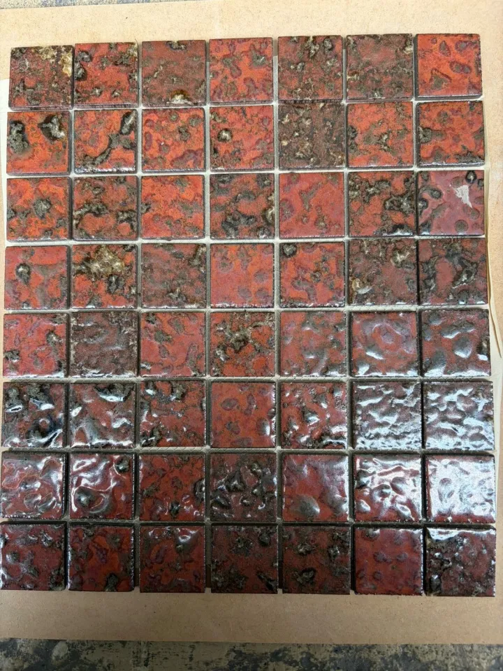 Japans roodbruin glazuurmozaïek 3,8 x 3,8 cm NKA-263